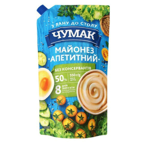 Майонез «Аппетитный» 50% – Дой-пак – 17,64 унции (500 г)